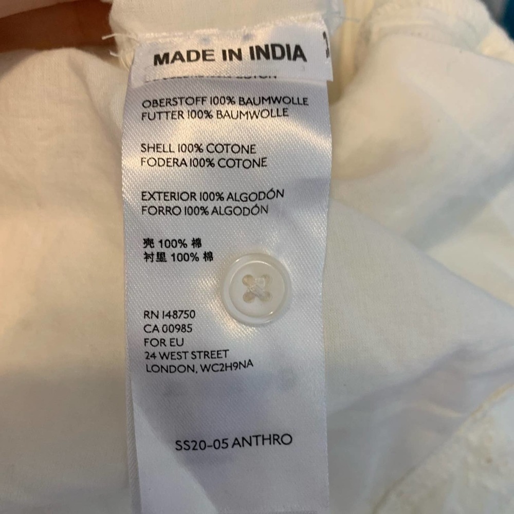 EUC Anthropologie Othilia Livienne Eyelet Maxi Dress in Ivory White Size 4 - Picture 7 of 7